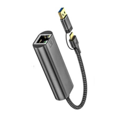 USB C to Ethernet Adapter USB+Type C to RJ45 2.5Gbps Gigabit Ethernet Networking Adapter Dongle Converters for PC Laptop
