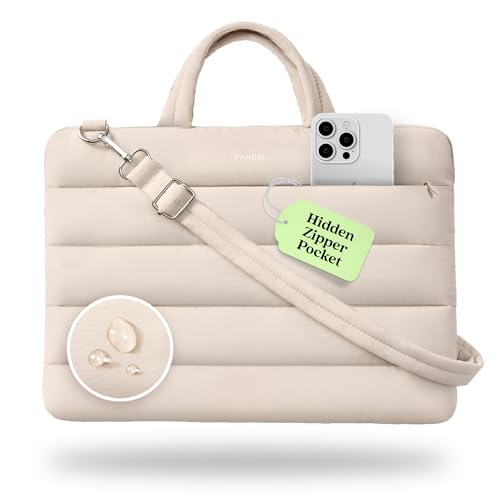Vandel 15-16 inch Laptop Carrying Case Sleeve w. Strap, Shoulder Bag Handle | Fits Macbook Air 15, Macbook Pro 16 Carrying Case, 16 in Laptop Computer Bag for Women,15.6 in HP, Dell Messenger - color: 1. Sand, size: 15-16 Inch
