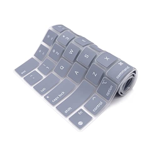 Se7enline Compatible with MacBook Keyboard Cover Skin for Mac Neo & Air 13/15 & Pro 14/16 inch (M5 M4 M3 M2 M1 A18) 2026/2025/2024/2023/2022/2021 Silicone Waterproof Dustproof Durable,Lavender Gray - color: Lavender Gray