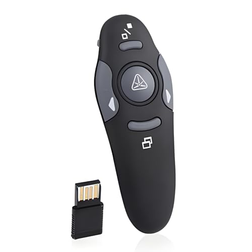 Presentation Clicker, 2.4GHz Connection, Widely Compatible, Wide Application, Presentation Remote Control with Ergonomic Handle for Teaching, Meeting, Speech