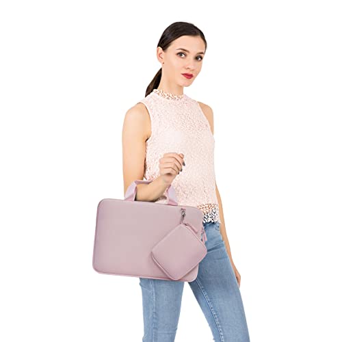 MOSISO Laptop Case 13 inch, Laptop Sleeve Carry Computer Bag | Compatible with MacBook Neo 13/Air M5 M4 M3 M2 M1/Pro M2 M1, Neoprene Bag with Handle&Detachable Small Case, Pink - color: Pink, size: 13 inch