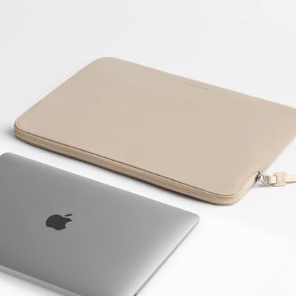 Comfyable Slim Protective Laptop Sleeve Compatible with 13/14 Inch MacBook Air & MacBook Pro M5/M4/M3/M2 Pro/Max 2026, Mac Travel Case, Laptop Pouch, Slim PU Leather Cover, Dark Beige - color: Dark Beige, size: For 13.3"-14" Mac Pro / Mac Air