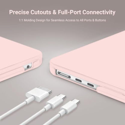 MOSISO Compatible with MacBook Air 13 inch Case M5 2026 M4 M3 M2 2025-2022 | A3449 A3240 A3113 A2681, Hard Shell&Keyboard Cover&Screen Film&Pouch for MacBook Air 13.6 inch Case, Chalk Pink - color: Chalk Pink