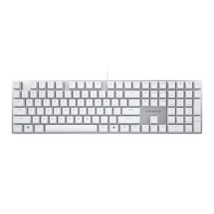 Cherry KC 200 MX, Wired Mechanical Office Keyboard, Modern Design with Elegant Aluminum Surface, USB-A Connection, MX2A Brown Switches, White/Silver - color: White W/MX2A Brown