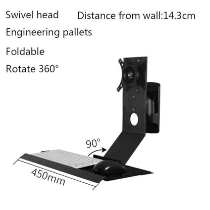 Monitor Stand Swivel Head Monitor Stand with Engineered Tray Foldable 90° Black Stand Arm Monitor Stand Desk arm