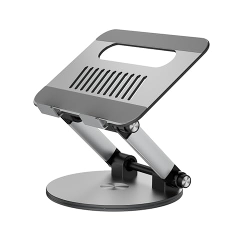 Adjustable Ergonomic Laptop Stand – Heavy-Duty Aluminum Holder with One-Button Angle Control, Supports 17” Devices
