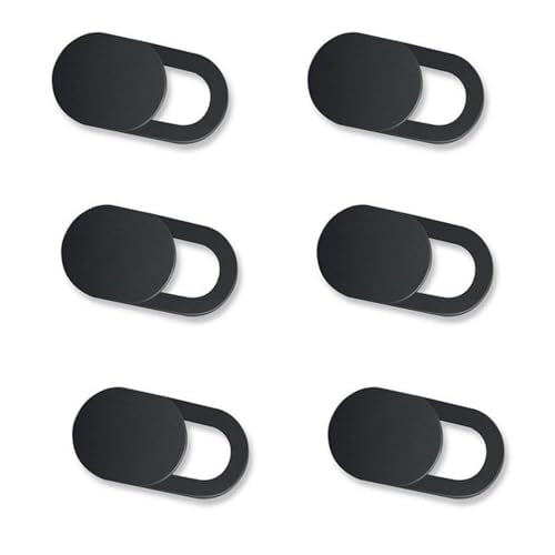 Webcam Cover Slide(6PCS), Ultra Thin Camera Cover Slide for Camera Privacy Cover Slide for Laptop/Cell Phone/iPad/PC/Tablet, Great for Protect Your Privacy and Security - Black