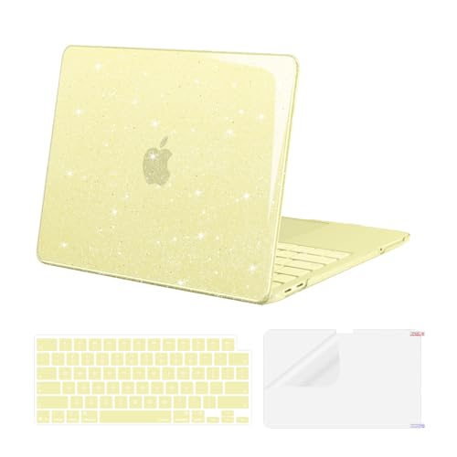 MOSISO Glitter Cover Compatible with MacBook Neo Case 13 inch 2026 Release Model A3404 with A18 Pro Chip, Crack-Resistant Protective Sparkly Hard Shell Case&Keyboard Cover&Screen Film, Citrus - color: Citrus