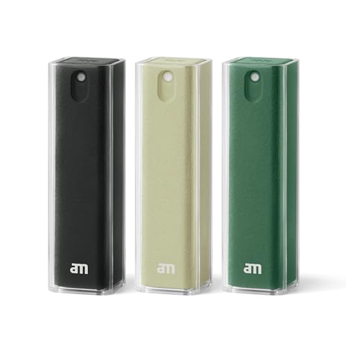 am Mist Screen Cleaner Spray with Microfiber Cloth – Alcohol-Free, Green | Mist screen cleaner with integrated microfiber cloth for phones, tablets, laptops, TVs and car displays. - color: Green, size: 0.35 Fl Oz (Pack of 3)