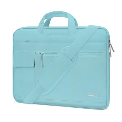 MOSISO Laptop Shoulder Bag Compatible with MacBook Pro 16 inch M5 M4 M3 M2 M1 2026-2019/Pro 15 A1398, HP Acer Dell Lenovo ASUS Notebook,Polyester Flapover Briefcase Sleeve Case, Mint Blue - color: Mint Blue, size: 16 inch
