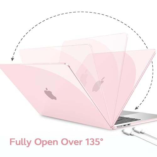 B BELK for MacBook Air 13 inch Case 2026-2022 M5 M4 M3 M2, Rose Pink | Model A3449 A3240 A3113 A2681, Plastic Laptop Hard Shell for MacBook Air 13.6 inch Case & Keyboard Cover & Screen Protector - color: Rose Pink