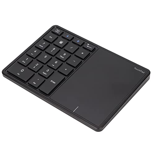 Dioche Numeric Keypad Touchpad 22 Keys Dual Modes BT 2.4G USB Number Pad Portable ABSType C Charging for Office Use (Black)