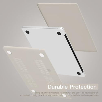 CISSOOK Compatible with MacBook Air 13.6 inch Case 2026 2025 2024 2023 2022 | A3449 A3240 A3113 A2681, 5in1 Set Hard Shell Case Keyboard Cover for MacBook Air 13 inch M2 M3 M4 M5, Beige - color: Air13.6inch-Beige