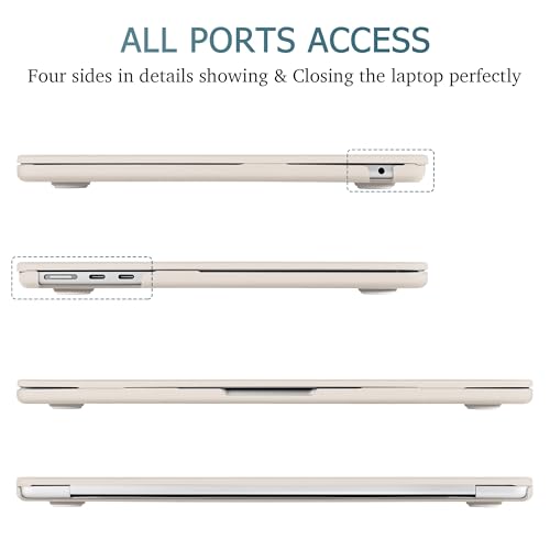 Case for MacBook Air 15 Inch 2026-2023 Release M5 A3448 M4 A3241 M3 A3114 M2 A2941, Hard Shell with Screen Protector & Keyboard Cover, Compatible with Touch ID, Rock ash - color: Rock ash