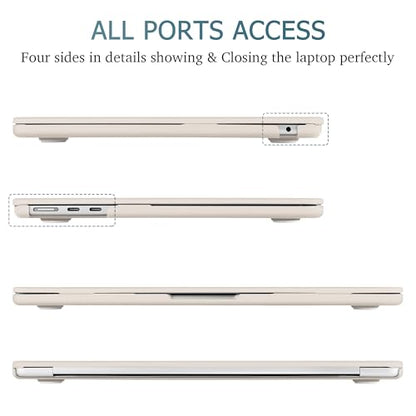 Case for MacBook Air 15 Inch 2026-2023 Release M5 A3448 M4 A3241 M3 A3114 M2 A2941, Hard Shell with Screen Protector & Keyboard Cover, Compatible with Touch ID, Rock ash - color: Rock ash