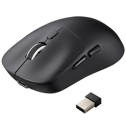 Wireless Mouse,Bluetooth and 2.4G USB Wireless Connection,Rechargeable Lightweight Mouse,800/1200/1600 Adjustable DPI, Compatible for Laptop/MacBook/PC/Desktop-Black