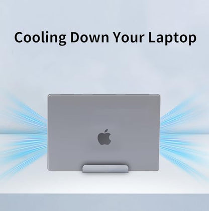 Aluminum Vertical Laptop Stand Holder for Desk Compatible with MacBook Pro, MacBook Air, Dell, HP, Lenovo, Up to 17.3 inches, Blue-Gray - color: Blue-Gray