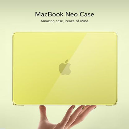 B BELK for MacBook Neo Case 13 inch 2026 Release A3404, Crystal Citrus | Scratch Resistant Protective Plastic Hard Shell for Mac Neo Case A18 Pro Chip with Keyboard Cover & Screen Protector - color: Crystal Citrus