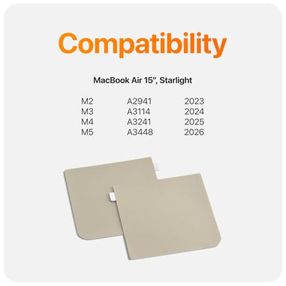 GhostShield Premium Palm Rest Protector Skin Cover Set, Scratches and Wear Protection, Compatible with MacBook Air 15" 2026 2025 2024 2023 with M5/M4/M3/M2, A3448 A3241 A3114 A2941, Starlight - color: Starlight