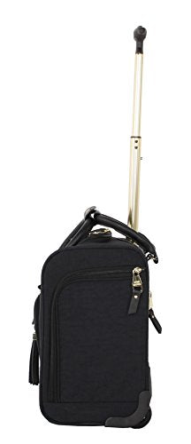 steve madden Designer 15 Inch Carry on Suitcase- Small Weekender Overnight Business Travel Luggage- Lightweight 2- Rolling Spinner Wheels Under Seat Bag for Women (Peek-A-Boo Black) - color: Peek-A-Boo Black