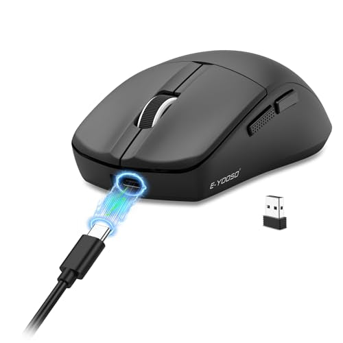Portable Wireless Bluetooth Mouse For Laptop,50g Lightweight,USB C Rechargeable,DPI 4000,Tri-Mode 2.4G/BT5.1/ Wired,150 Hour Battery Life,Ideal For Travel/Office/Home/PC Computer/Macbook Mini Air Pro - color: Black-1