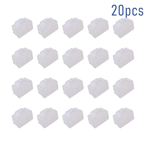 20 PCS RJ45 Port Anti-dust Plugs, Silicone Covers Caps Stoppers, Port Protector for TV, Computer, Other Devices, 0.47 x 0.33 (LxW) - size: RJ45/Transparent/20 PCS