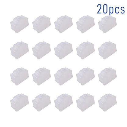 20 PCS RJ45 Port Anti-dust Plugs, Silicone Covers Caps Stoppers, Port Protector for TV, Computer, Other Devices, 0.47 x 0.33 (LxW) - size: RJ45/Transparent/20 PCS