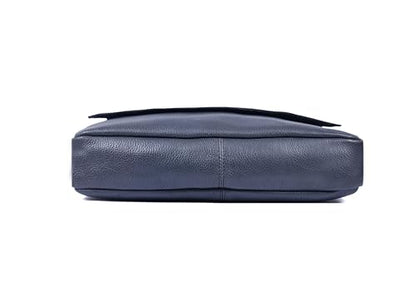16" Crossbody Bag Leather Laptop Messenger Bag For Men with trolley sleeve for school office (Royal Blue) - color: Royal Blue