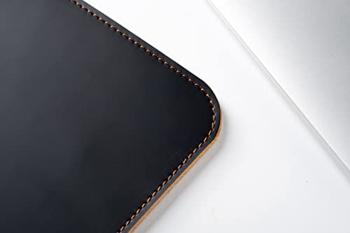 Leather Laptop Sleeve, Handmade Slim Case for MacBook Air 13" (M2) 2024, (M3) 2024 & 15 inch (M3) 2044 - color: New Black & Tobacco, size: 13"
