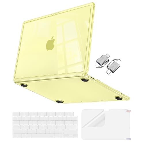 MOSISO Compatible with MacBook Neo Case 13 inch 2026 Model A3404, True-to-Device Color, Ultra-Clear Crystal Protective Hard Shell with Shock-Absorbent Corners&Keyboard Cover&Screen Film&Type C, Citrus - color: Citrus