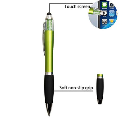 MiSiBao Stylus Pens for Touch Screens Ballpoint Pens Black Ink 1.0mm Medium Point with Crystals and Comfort Grip (8 Count+3 Refills) - color: Style1 8-count