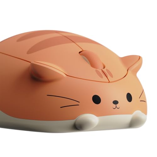 Akko Cat Theme Wireless Gaming Mouse, Tri-Mode Mouse BT3.0/BT5.0/2.4G, Cute Optical Cordless Cartoon Mice for Computer/Laptop/Desktop/PC, Compatible with Mac/Win Orange Kate - color: Orange KATE