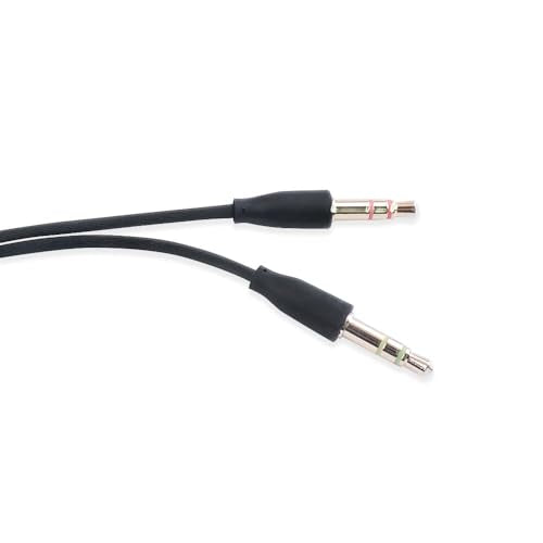 HUYUN 1.5M/4.9ft Headphone Audio/Mic Splitter, 3.5mm Headset Adapter (Microphone + Audio) 2 TRS Female to TRRS Male CTIA Stereo Jack Y Cable Compatible for Dual-Plug Gaming Headset to Laptop