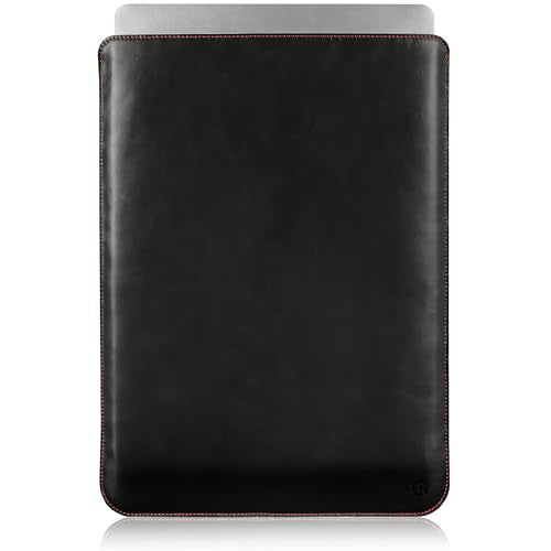 Casemade Real Leather Laptop Sleeve for MacBook Pro & Air Fits 13, 14, 15 & 16 Inch - Genuine Full Grain Leather with Soft Wool Lining (13 inch - MacBook Air M1/M2/M3/M4/M5, Pro 2016-2024, Neo 2026) - color: Black, size: 13” Pro, Air (M1-M5), Neo