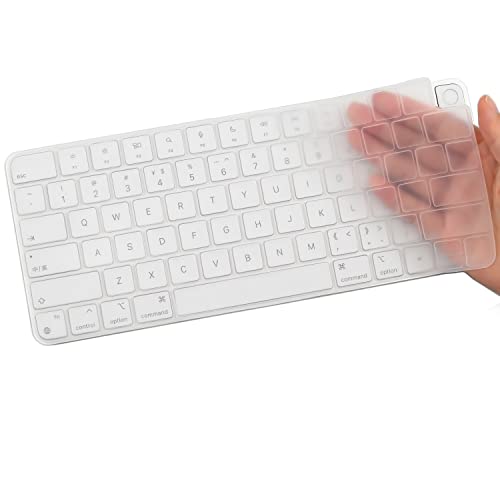 Keyboard Cover for iMac 24 Inch with M4/M3/M1 2024-2021, Apple Magic Keyboard 3 with Touch ID A3118 A2449, Mac mini Desktop M4 M2 M1 Chip Keyboard Accessories Ultra Thin Silicone Skin (Clear) - color: Clear