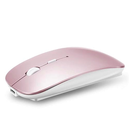 PEIBO Bluetooth 5.2 Mouse, Rechargeable Wireless Mouse for MacBook, iPad Pro, Chromebook, Windows Notebook, DELL, HP PC, Pink - color: pink