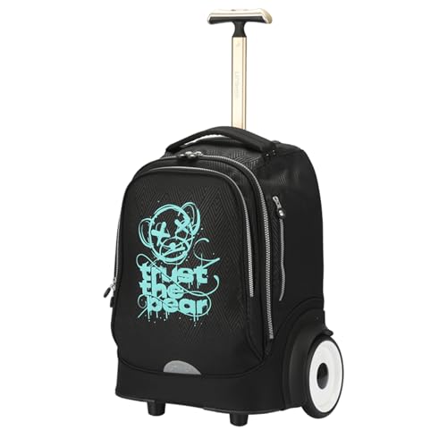 Rolling Laptop Bag with Quiet Wheels for 15.6 Inch Laptop, 6inch Large Wheel Roller Bag, Backpack with Wheels, Wheeled Computer Bag (T5- Bear) - color: T5- Bear