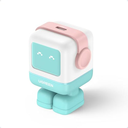 UGREEN Uno 30W USB C Charger Block, Compact Nexode Robot GaN Fast Charger for iPhone 17/16/15/14, Galaxy S26/S25/S24/S23, Pixel 10/9/8/7, MacBook Neo/Air, iPad Pro, Pink Blue - color: Pink Blue