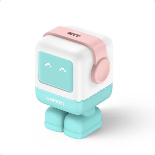 UGREEN Uno 30W USB C Charger Block, Compact Nexode Robot GaN Fast Charger for iPhone 17/16/15/14, Galaxy S26/S25/S24/S23, Pixel 10/9/8/7, MacBook Neo/Air, iPad Pro, Pink Blue - color: Pink Blue