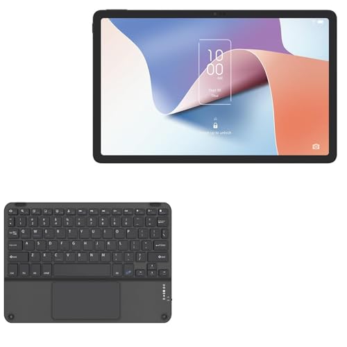 BoxWave Keyboard Compatible with TCL NxtPaper 11 - SlimKeys Bluetooth Keyboard with Trackpad, Portable Slim TouchPad - Jet Black
