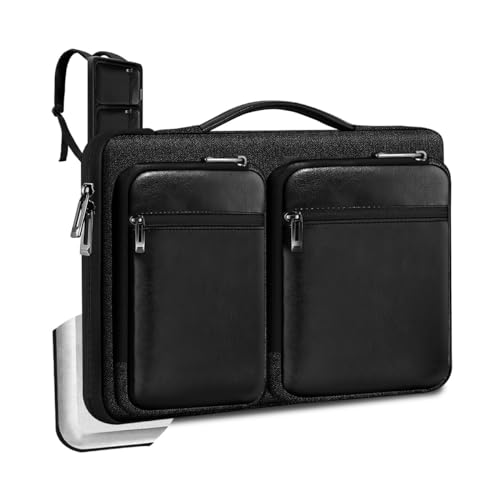 Hseok Laptop Case 15 15.6 16 inch Sleeve with Handle and Hidden Straps,Compatible with MacBook Neo 16",MacBook Pro Air 16" 15", 360°Protective PC Briefcase with 4 Pockets for Accessories,Pitch-dark - color: Pitch-dark, size: 15"-15.6"