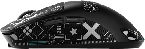 ATTACK SHARK Mouse Anti Slip Grip Tape for X3 Wireless Gaming Mouse - Black | Pre-Cut Universal Tape, Skins, Sweat Resistant, Elastics Refined Side Grips, Ultra-thin 0.5mm (0.02in) for Computer Mouse - color: Black & White