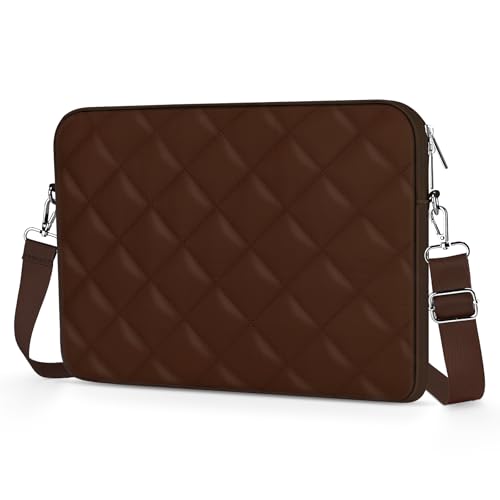 Puffy Quilted Laptop Sleeve with a Removable Shoulder Strap Compatible with MacBook Air 15 inch M2 A2941 2023/Pro 15 A1990 A1707, 15 Surface Laptop 5/4/3,Dell XPS 15,HP Stream 14 inch - color: Sleeve - Coffee, size: 15 inch