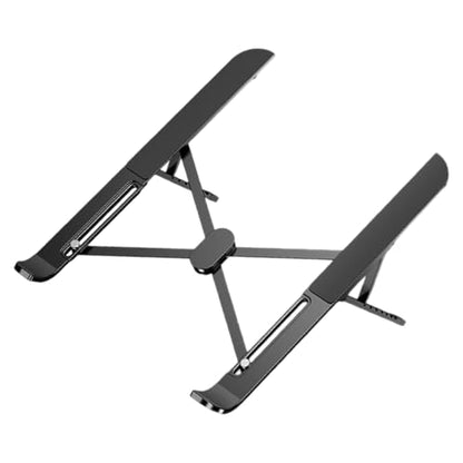 Multiple Angled Laptop Stand with Alloys Construction and Silicone Grips for Secure Placement and Viewing Foldable Laptop Stand - color: Black