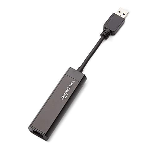 Amazon Basics USB 3.0 to 10/100/1000 Gigabit Ethernet Internet Adapter, Compatible with Windows and macOS, 10-Pack, Black - size: 10-Pack