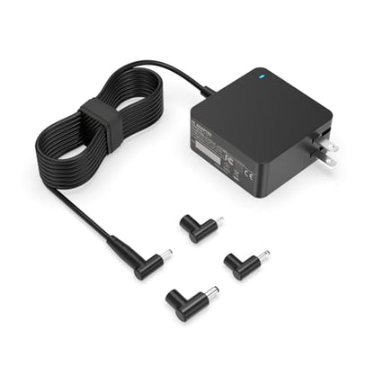 Dexpt Charger Compatible with ASUS Laptop Round Port, Laptop Charger Replacement for VivoBook, ZenBook & More, 65W/45W/33W, LED Indicator, 7.5 ft Power Cord