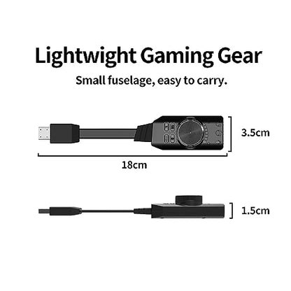 DAGIJIRD USB 2.0 External Sound Card Adapter with Dual TRS Headphone and Microphone Jack for PC Laptop Gaming Device