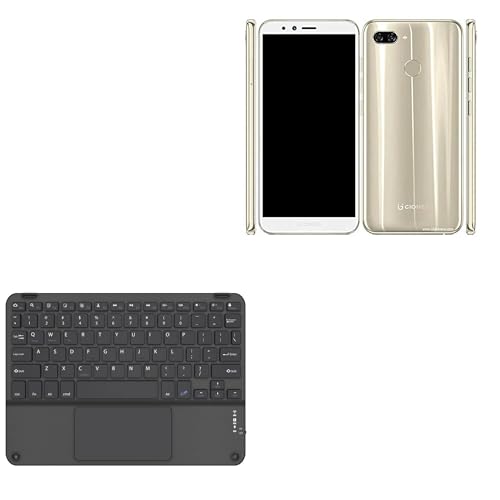 BoxWave Keyboard Compatible with Gionee S11 - SlimKeys Bluetooth Keyboard with Trackpad, Portable Slim TouchPad - Jet Black