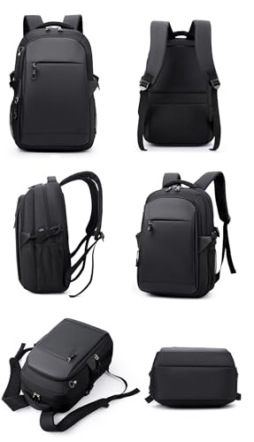 JiaYou Laptop Backpack for Men and Women 14 Inch Water Resistant Business Travel Daypack with USB Charging Port(Black,14 Liters) - color: Black