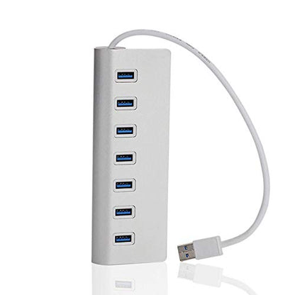 USB Hub,Aluminum 7-Port Compact Portable Super Speed USB 3.0 Data Hub for iMac MacBook PC Laptop